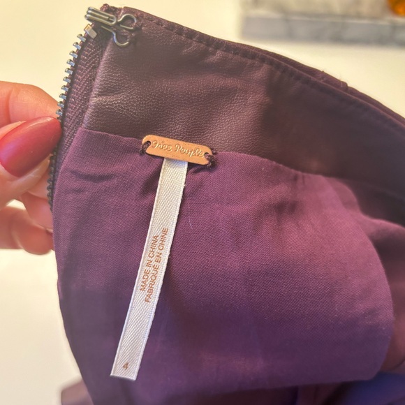 Free People Modern Femme Plum Purple Vegan Leather Mini Skirt - Picture 5 of 6